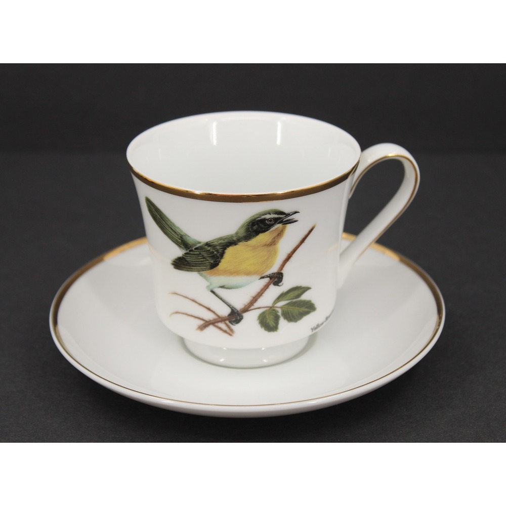 Berkeley House Fine China Yellow-Breasted Chat Bird Tea Cup Saucer 4679 Japan